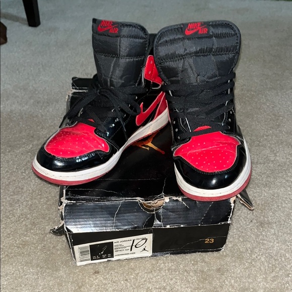 Nike Air Black and Red High-Top Sneakers - Picture 7 of 7
